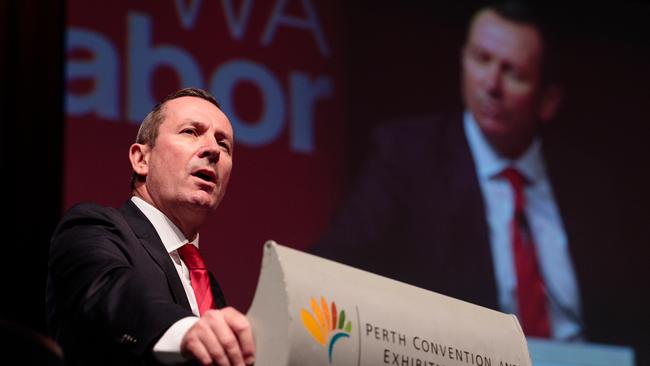 Mark McGowan speaks during the WA Labor 2019 State Conference in Perth.