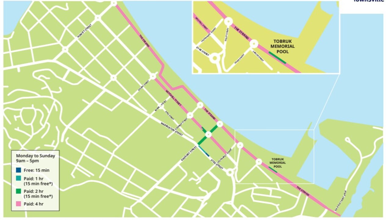 Paid parking expansion at The Strand and the surrounding area. Picture: TCC.