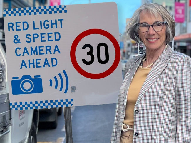 Jane Lomax-Smith and fake speed limit sign