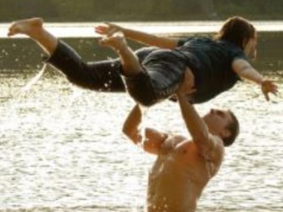 Jennifer Grey and Patrick Swayze in the original version of Dirty Dancing, versus not-Jennifer Grey and not_patrick Swayze in this year's made-for-TV remake.