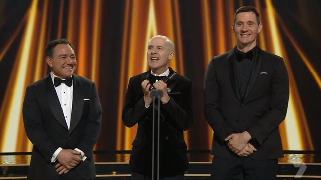 Sam Pang, Tom Gleisner Ed Kavalee win for Have You Been Paying Attention. Picture: Channel 7