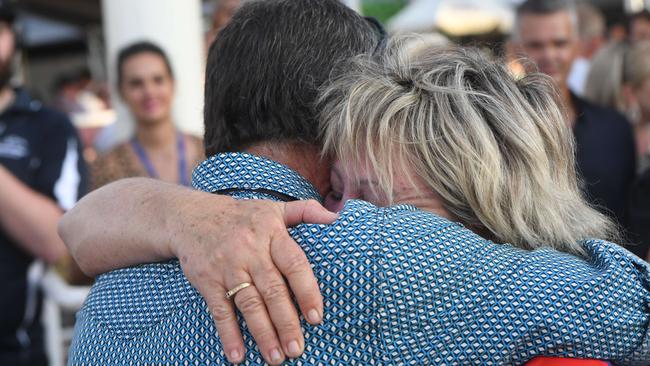 Emotional Clarke family after the horse they train Playoffs wins the Darwin Cup 2022. Picture: (A)manda Parkinson