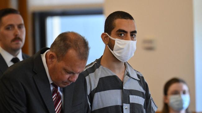 Hadi Matar appears at Chautauqua County Courthouse in Mayville, New York, on August 18, 2022. Picture: AFP