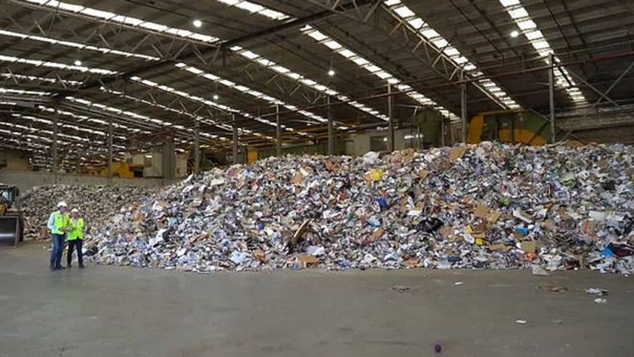 Tonnes of our recycling is sitting in Aussie warehouses or being shipped to Southeast Asia. Picture: 60 Minutes