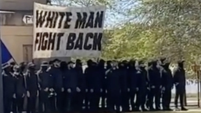 A 'White supremacists' rally in the country NSW town of Corowa. Picture: Supplied