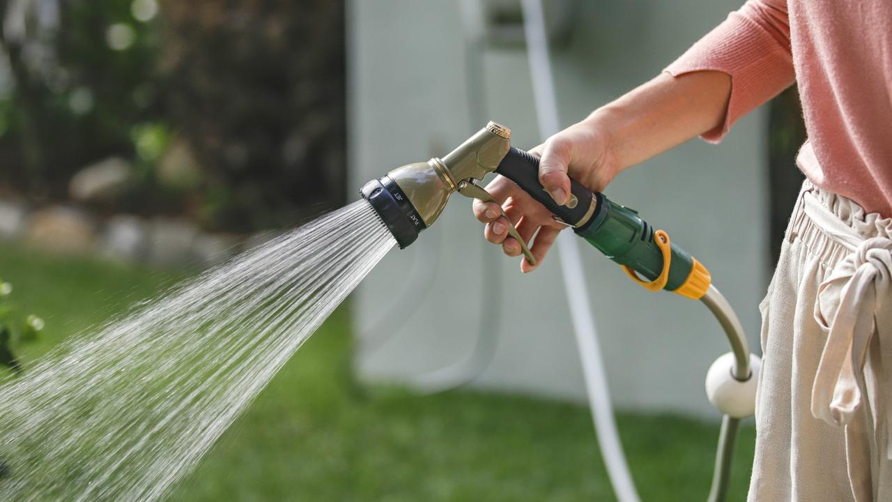 Hand-held hoses with a trigger nozzle can be used at any time under the impending water restrictions.