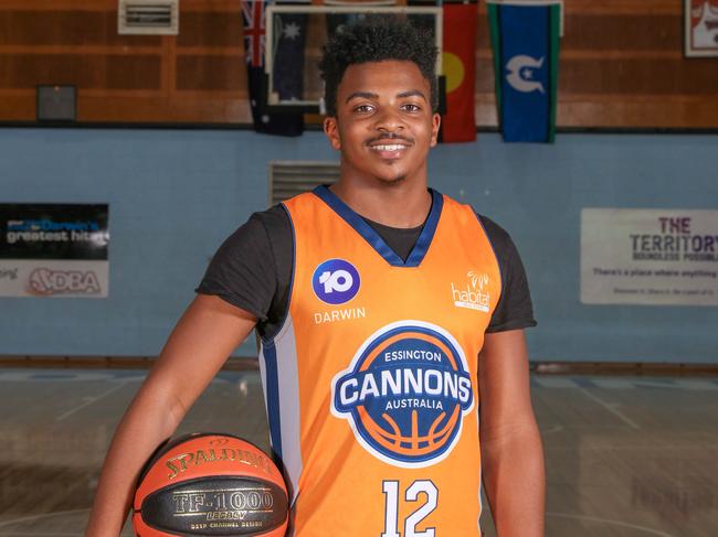 Cannon's Elijah Barbour  at the   2021 Darwin Basketball League season launch.Picture Glenn Campbell
