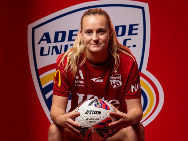 Adelaide United’s Isabel Hodgson is set to play her 100th A-League Women’s match. Picture: Kelly Barnes