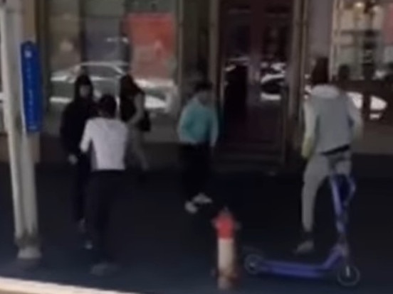 Two youths were arrested and charged after a wild brawl in Rundle Mall on December 18, 2024 in front of shocked Christmas shoppers. Picture: 7NEWS