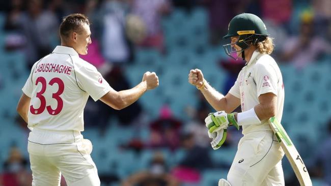 Labuschagne and Pucovski put on 100 for the second wicket.