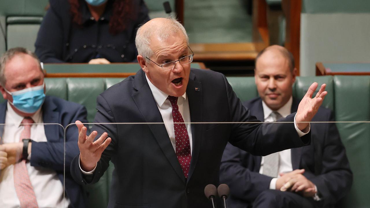 Prime Minister Scott Morrison warned his back bench they risked losing government if they lacked discipline. Picture: Gary Ramage/NCA NewsWire