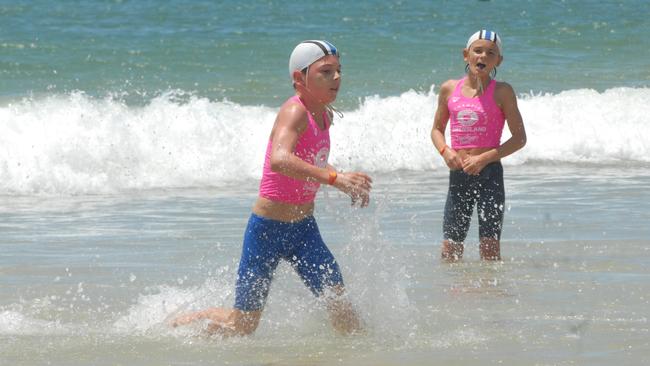 Action from the Queensland Youth Surf Life Saving Championships on February 17.