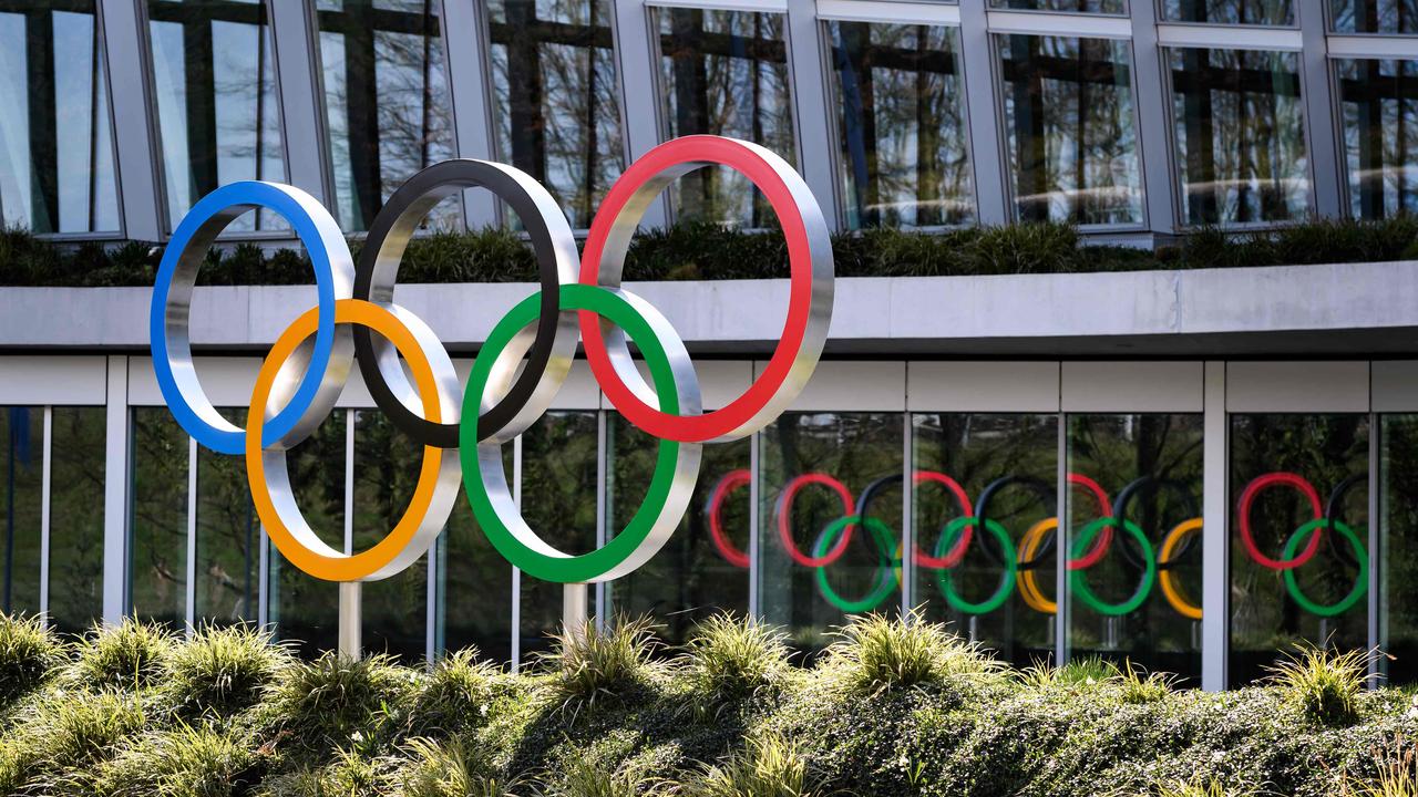 Olympic Rings are seen next to the headquarters of the International Olympic Committee (IOC) in Lausanne.