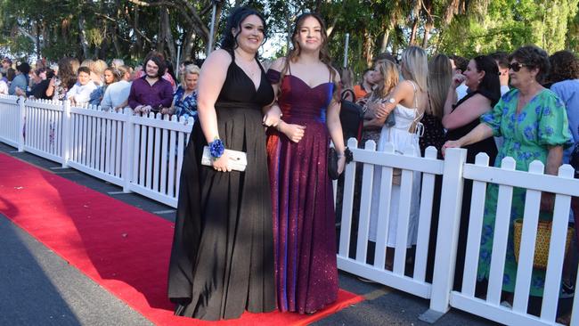 Jasmyn Rideout and sister Taylah Rideout at the North Rockhampton High School Formal 2023.