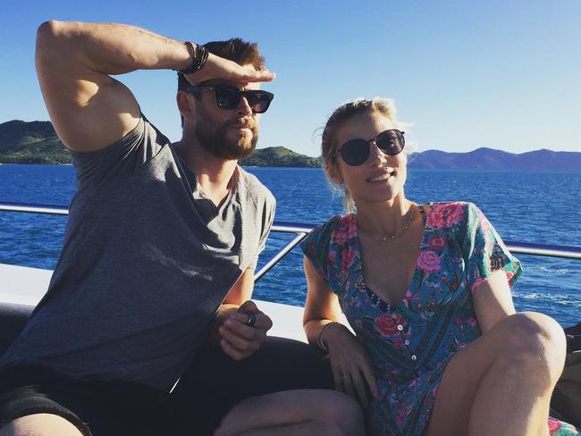 The down-to-earth couple opt to laugh off rumours. Picture: Chris Hemsworth/Instagram