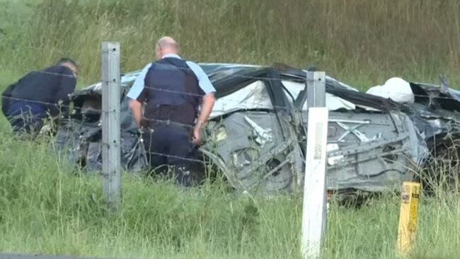 Emergency services on the scene of a fatal crash at Picton on April 3, 2022. A teenager was killed in the crash and Ahmed Mubashir is charged with speeding and negligent driving. Picture: 7 NEWS