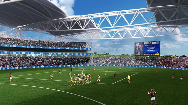 Artist impression of the proposed AFL stadium for the Darwin CBD. Picture: SUPPLIED