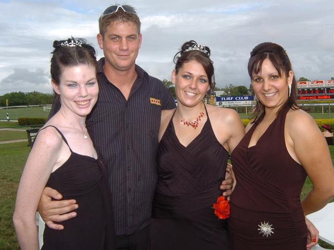 Alana Heck, Callan Thomas, Tamara Bertani and Stephanie McLeod at Ladies Day Cluden Racecourse Townsville