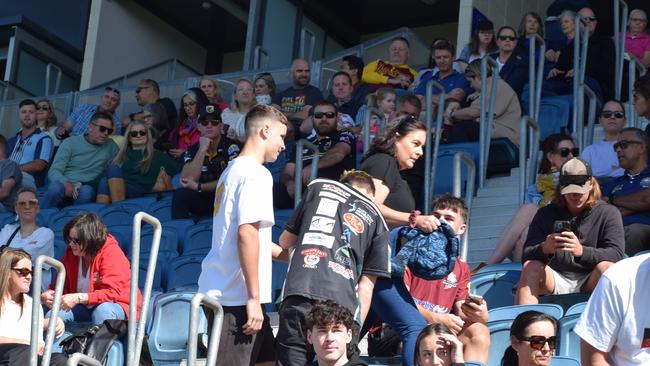 The grandstand was packed at Sunshine Coast Stadium for Benjamin Hunter's memorial.