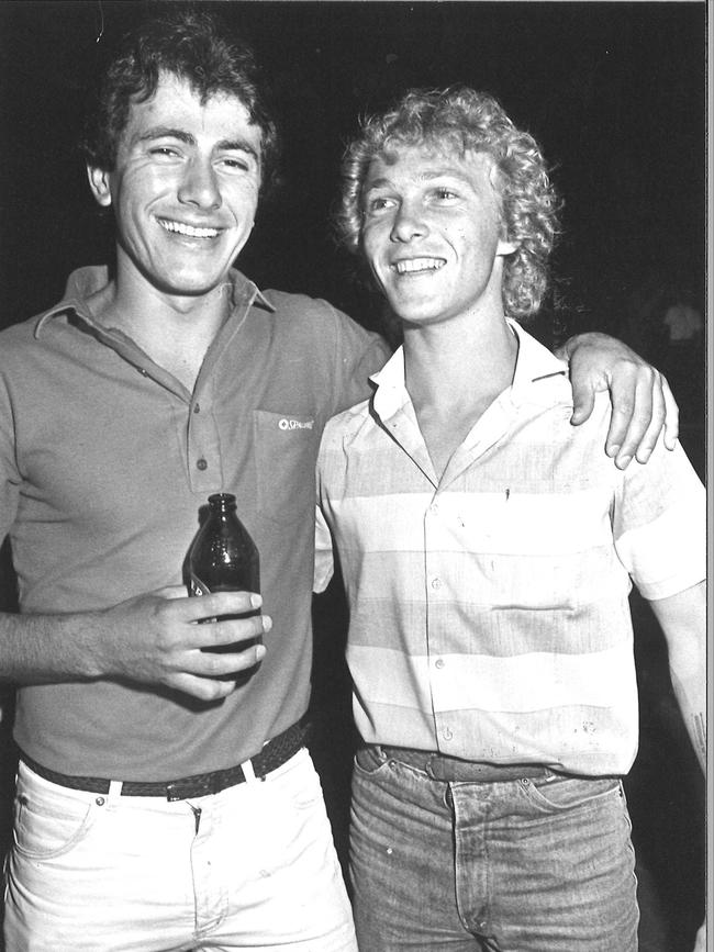 NYE1983 at the Thirteenth Beach rock concert were Branco Copic and Great Shape Cats basketball player Bruce Hope.