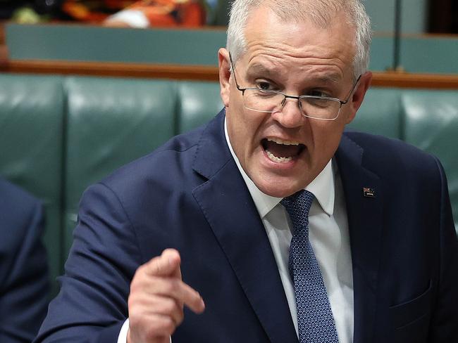 CANBERRA, AUSTRALIANewsWire Photos MARCH 31, 2022:  Prime Minister Scott Morrison during Question Time in the House of Representatives in Parliament House Canberra. Picture: NCA NewsWire / Gary Ramage