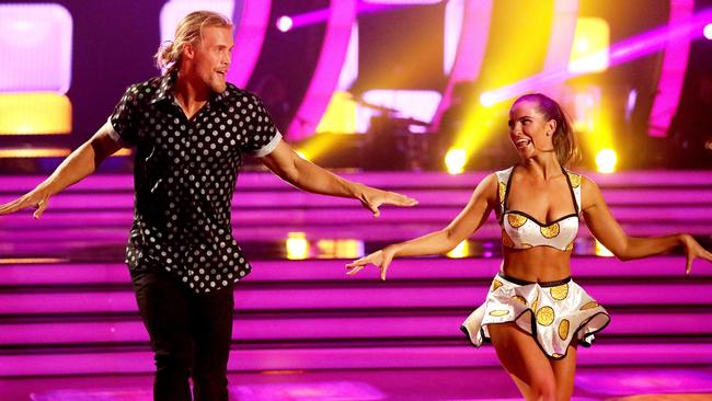 Lily Cornish performs with her dance partner Jett Kenny in <span id="U62521248243g7D" style="font-weight:normal;font-style:italic;">Dancing With The Stars</span>. Picture: NIGEL WRIGHT