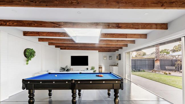 The Lanigan St home also includes a pool table and a skylight - with the potential to transform into a mancave or entertaining space.