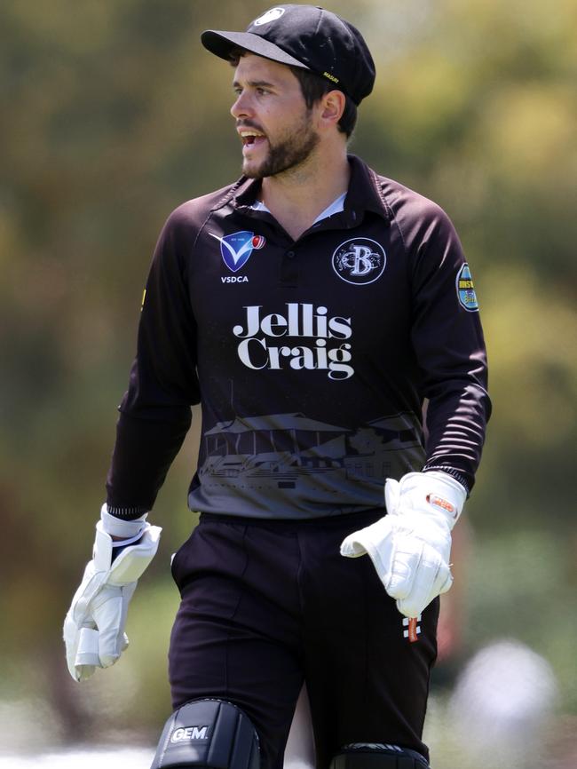 Brunswick wicketkeeper and coach Karl Mayne. Picture: George Sal