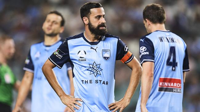 Alex Brosque of Sydney shows his dejection.