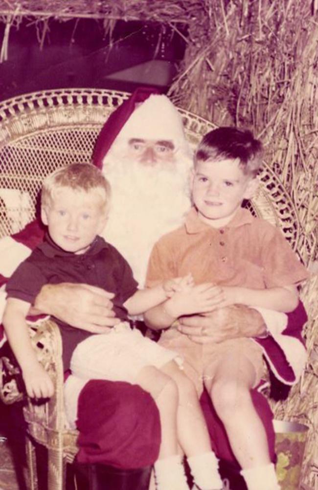 Daryl Gleeson and Peter Gleeson with Santa in 1969.