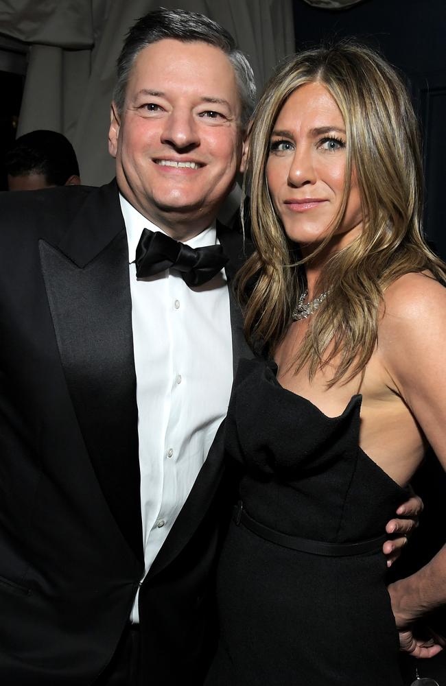 His ex, Jennifer Aniston, was there as seen with Netflix Chief Content Officer Ted Sarandos. Picture: Getty Images for Netflix