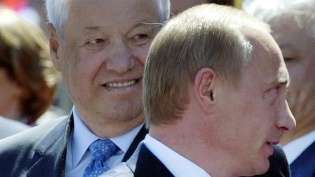 Boris Yeltsin and Russian President Vladimir Putin in 2004. Picture: AFP