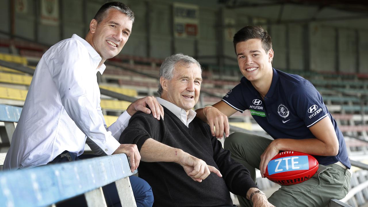 The three generations of Carlton Silvagnis – Stephen, Serge and Jack. Picture: David Caird