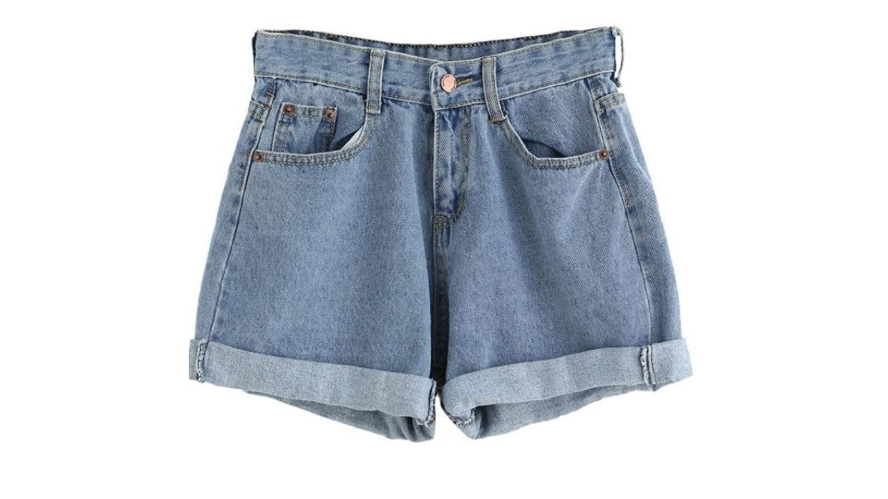 SweatyRocks Retro High Waisted Rolled Denim Jean Shorts, Amazon