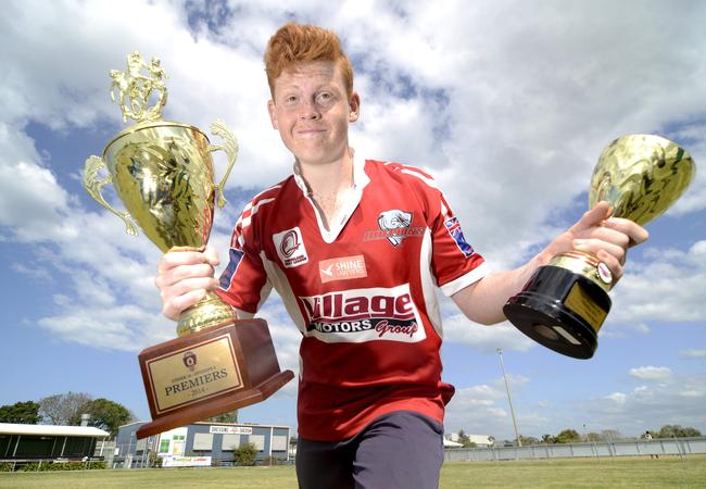 Corey Horsburgh won grand finals in AFL and rugby league within three hours. Picture: Brad Cooper