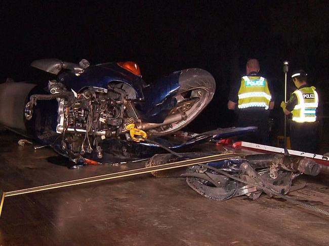 a 52 year old man from Paralowie died when his motorcycle collided with a truck at Burton . Picture: 7NEWS