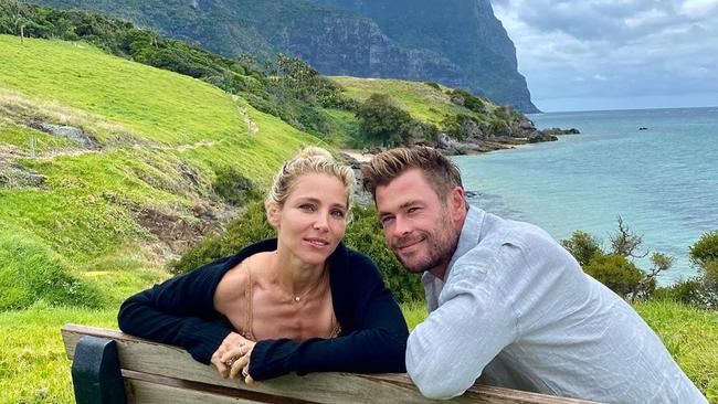 Chris Hemsworth and wife Elsa Pataky recently travelled to Lord Howe Island. Picture: Instagram