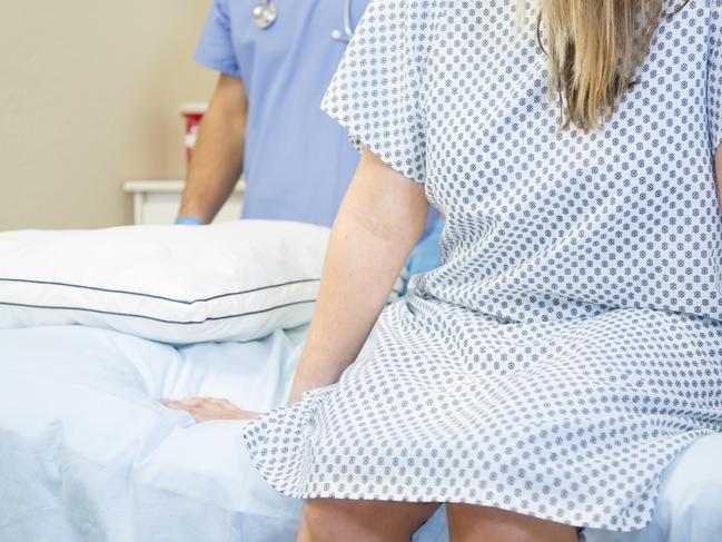 Woman in doctor's office for her annual check up.  Women's health concept.