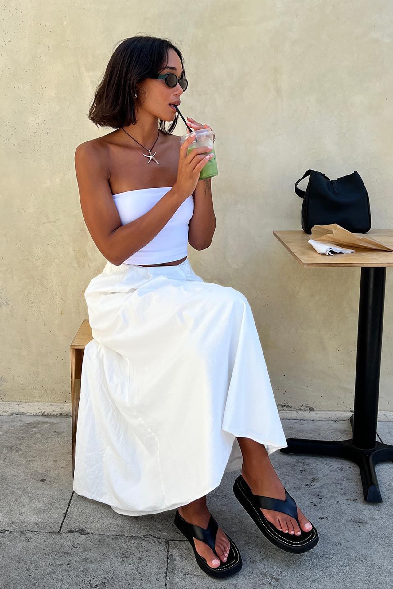 <p><em>Image credit: Instagram.com/lauraharrier</em></p><h3>Haviana-style sandals</h3><p>Laura Harrier's off-duty style has been nothing short of exceptional lately, and we've been banking a lot of inspiration from her wardrobe in preparation of this season. One of her most summery, hot-weather appropriate go-to's was a pair of leather haviana-style sandals. Of course, only someone as stylish and chic as Laura Harrier could take an anti-fashion style shoe that dips in and out of fashion frequently&mdash;and is currently sparking a lot of "ugly shoe" trend debates&mdash;and effortlessly turn it into a spring/summer staple. The supple, refined leather helps make this shoe so classy obviously, and a nice pedicure probably wouldn't hurt.&nbsp;</p>