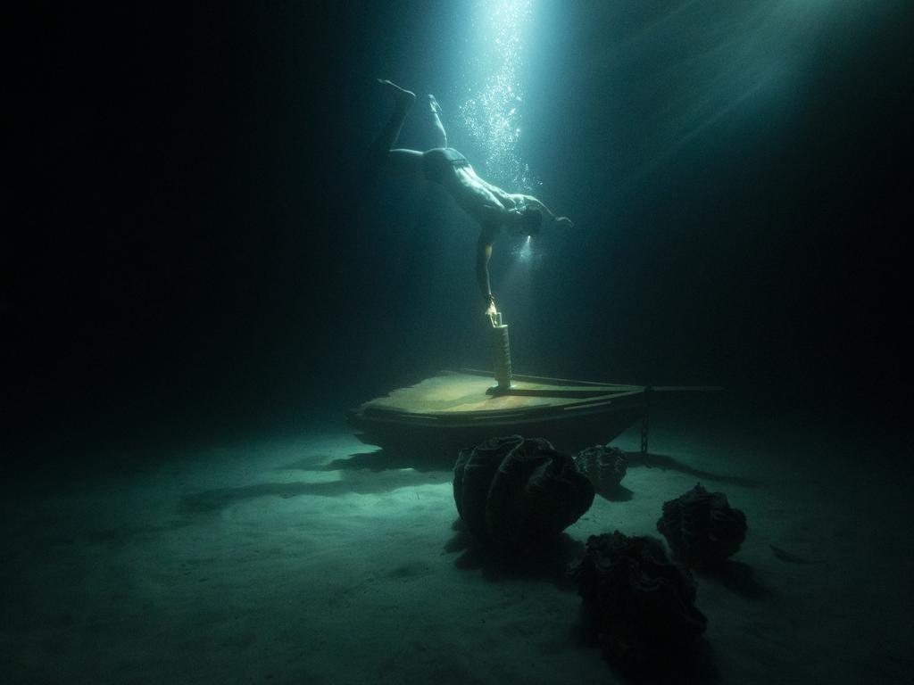 A diver retrieves an item from the ocean floor as part of the challenge. Picture: Amazon