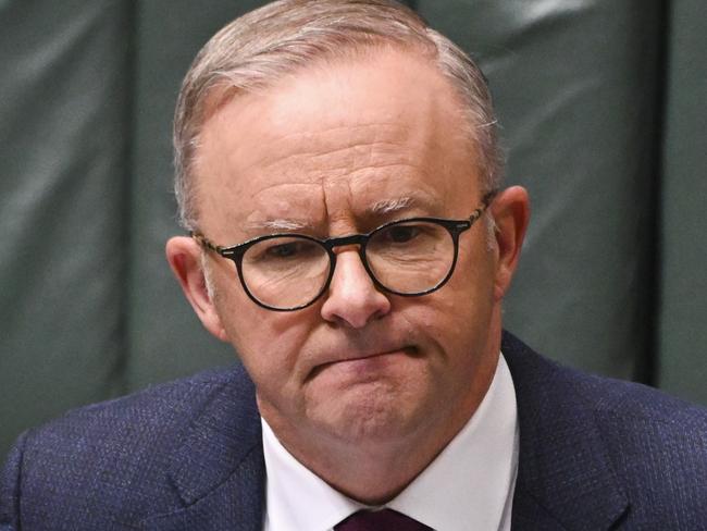 CANBERRA, AUSTRALIA - MARCH 30: Australian Prime Minister Anthony Albanese reacts during Question Time at Parliament House on March 30, 2023 in Canberra, Australia. (Photo by Martin Ollman/Getty Images)