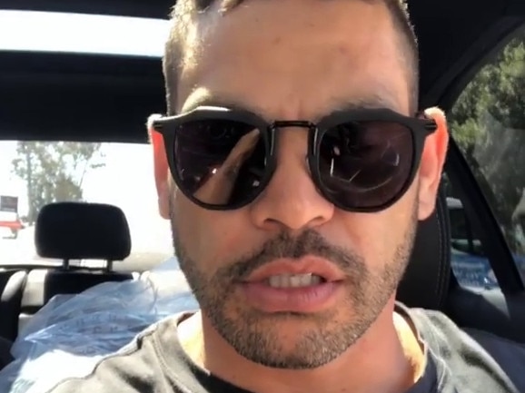 Greg Inglis posted this selfie to Instagram from inside his car.