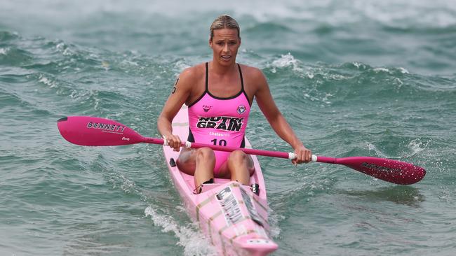 BURLEIGH HEADS, AUSTRALIA - NOVEMBER 17: Courtney Hancock paddles during round 2 of the Nutri-Grain Series at Burleigh Heads on November 17, 2019 in Burleigh Heads, Australia. (Photo by Chris Hyde/Getty Images)