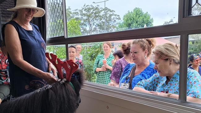 Kempsey District Hospital staff enjoyed the visit from Michelle Wass and her ponies just as much as the patients.