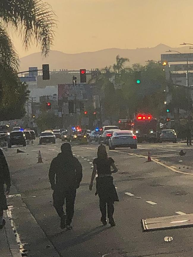 Scenes during protests in West Hollywood.