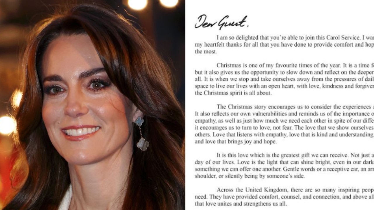 Kate Middleton releases love letter ahead of Christmas concert.