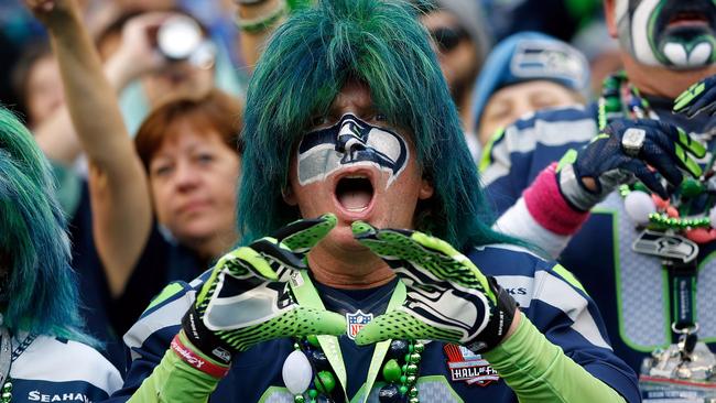 Seattle Seahawks fans cheers during the game.