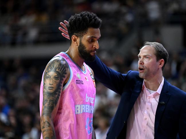 Jonah Bolden leaves the court for the Breakers. Picture: Getty Images