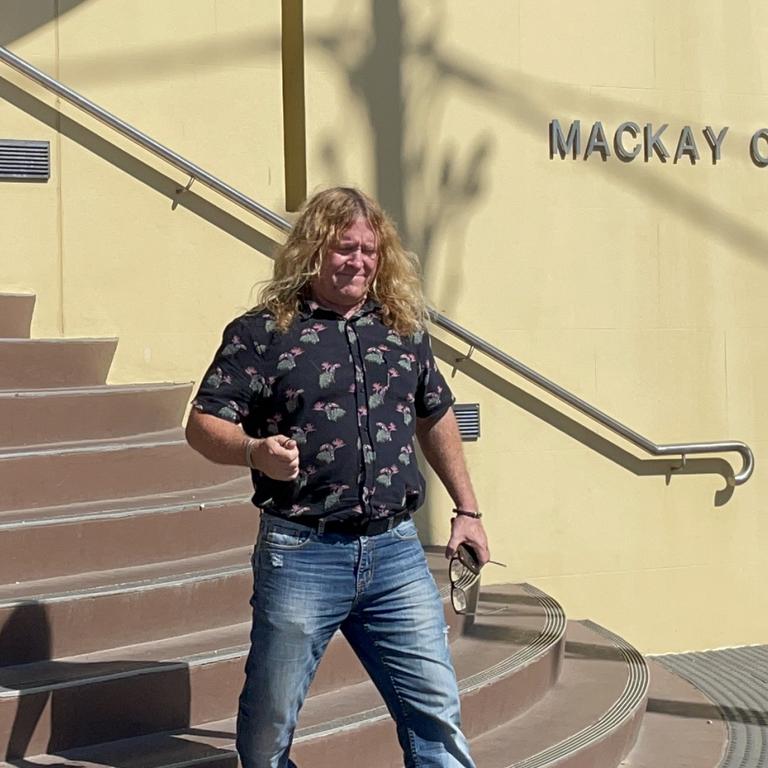 Sean Thomas Brandon leaves Mackay courthouse after his matters were mentioned on Friday, February 25. He is charged with serious assault police, being a public nuisance and obstructing police.