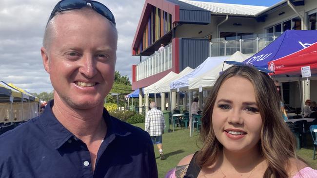 Bruce Hutchison and Shavaun Groom enjoy a day of fun at the Gympie Races on Saturday, July 15, 2023.